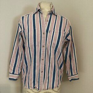 VTG 80s 90s Y2K LEVI'S STRIPED BUTTON FRONT SHIRT XS S NEW WAVE RETRO CASUAL